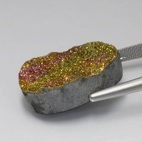 Pyrite arc-en-ciel multicolore naturelle coupe ovale, 18,80 ct, opaque