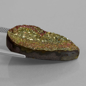Pyrite arc-en-ciel multicolore naturelle en forme de poire, 20,08 ct, opaque
