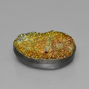 Pyrite arc-en-ciel Multicolore naturelle Coupe ovale, 18.28 ct, Opaque