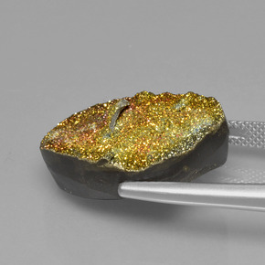 Pyrite arc-en-ciel Multicolore naturelle Coupe ovale, 18.28 ct, Opaque