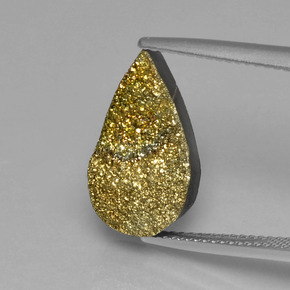 Pyrite arc-en-ciel Multicolore naturelle En forme de poire, 5.04 ct, Opaque