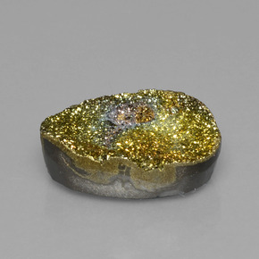 Pyrite arc-en-ciel multicolore naturelle coupe ovale, 12,80 ct, opaque