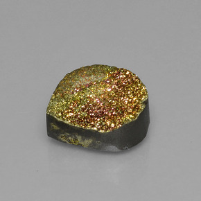 Pyrite arc-en-ciel multicolore naturelle en forme de poire, 6,93 ct, opaque