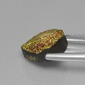 Pyrite arc-en-ciel multicolore naturelle en forme de poire, 6,93 ct, opaque