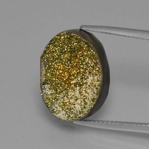 Pyrite arc-en-ciel multicolore naturelle coupe ovale, 9,90 ct, opaque