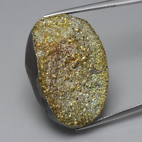 Pyrite arc-en-ciel multicolore naturelle coupe ovale, 30,22 ct, opaque