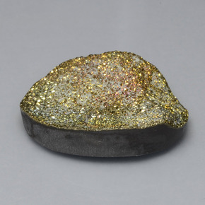 Pyrite arc-en-ciel multicolore naturelle coupe ovale, 30,22 ct, opaque