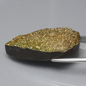 Pyrite arc-en-ciel multicolore naturelle en forme de poire, 42,88 ct, opaque