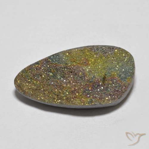 Pyrite arc-en-ciel multicolore naturelle forme fantaisie, 15,17 ct, opaque