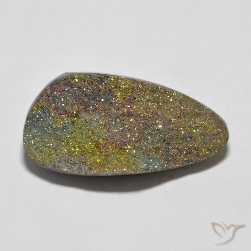 Pyrite arc-en-ciel multicolore naturelle forme fantaisie, 15,17 ct, opaque