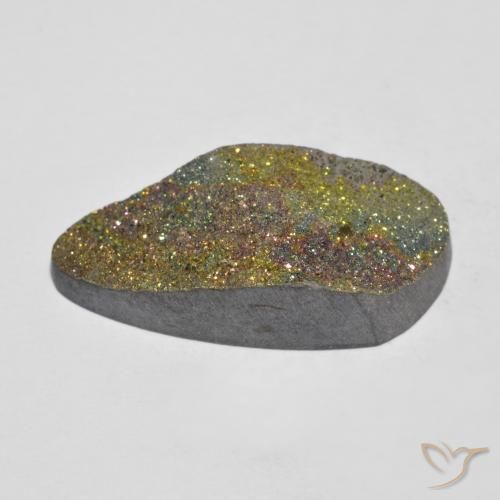 Pyrite arc-en-ciel multicolore naturelle forme fantaisie, 15,17 ct, opaque