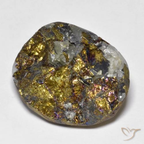 Pyrite arc-en-ciel multicolore naturelle forme fantaisie, 32,58 ct, opaque