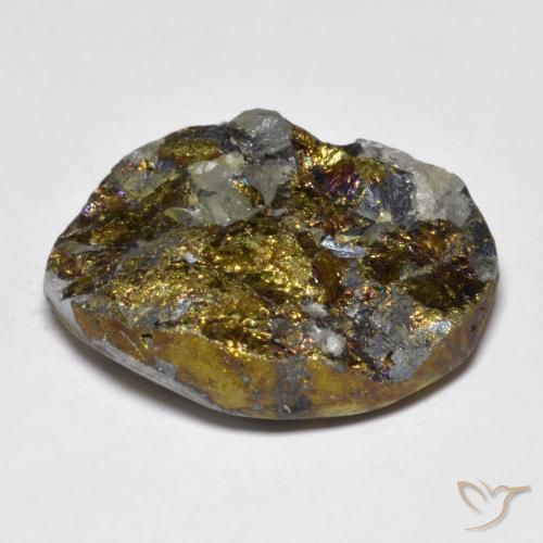 Pyrite arc-en-ciel multicolore naturelle forme fantaisie, 32,58 ct, opaque
