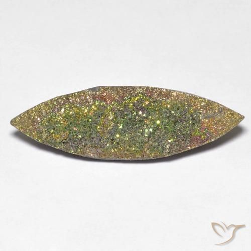 Pyrite arc-en-ciel multicolore naturelle marquise, 5,52 ct, opaque