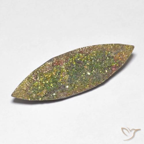 Pyrite arc-en-ciel multicolore naturelle marquise, 5,52 ct, opaque