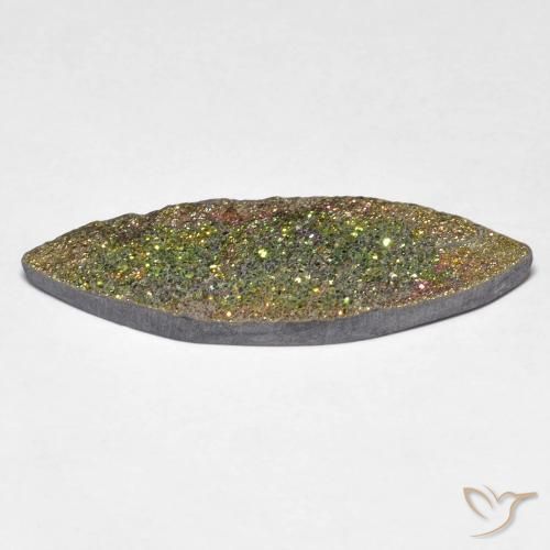 Pyrite arc-en-ciel multicolore naturelle marquise, 5,52 ct, opaque