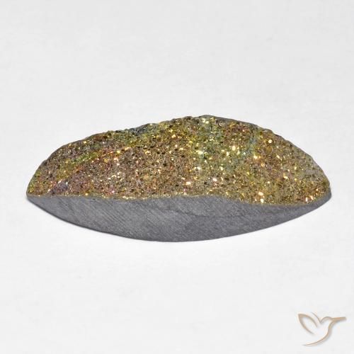 Pyrite arc-en-ciel Multicolore naturelle Marquise, 7.90 ct, Opaque