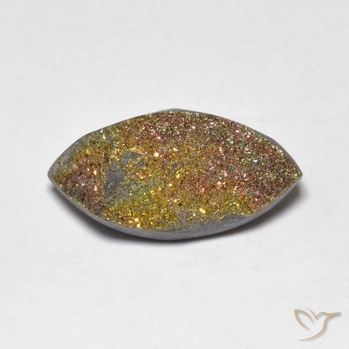 4.38ct Naturel Multicolore Pyrite arc-en-ciel, Marquise, Opaque