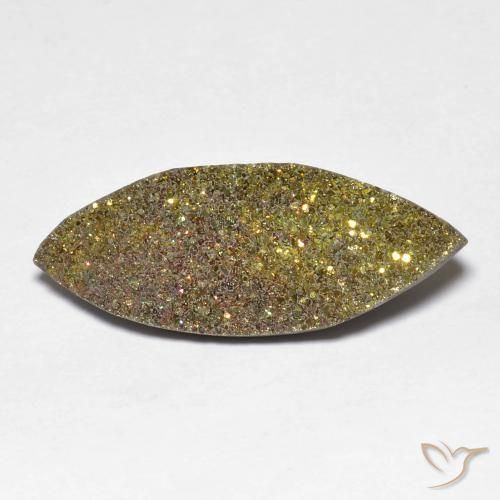 6.52ct Naturel Multicolore Pyrite arc-en-ciel, Marquise, Opaque