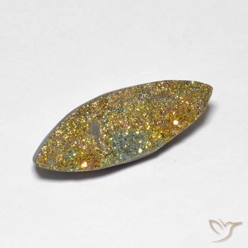 Pyrite arc-en-ciel Multicolore naturelle Marquise, 4.60 ct, Opaque