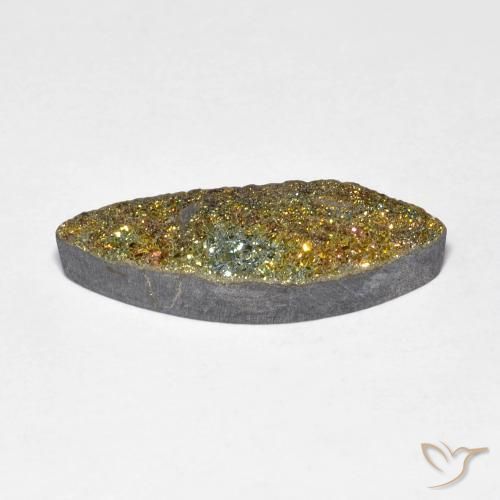 Pyrite arc-en-ciel Multicolore naturelle Marquise, 4.60 ct, Opaque