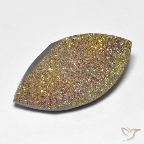 Pyrite arc-en-ciel Multicolore naturelle Marquise, 14.45 ct, Opaque