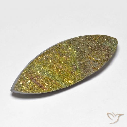 Pyrite arc-en-ciel Multicolore naturelle Marquise, 25.96 ct, Opaque