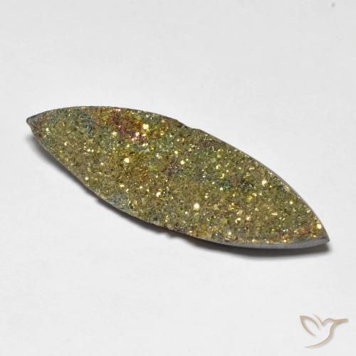 Pyrite arc-en-ciel Multicolore naturelle Marquise, 9.73 ct, Opaque