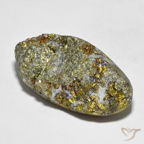 Pyrite arc-en-ciel Multicolore naturelle Fantaisie, 56.79 ct, Opaque