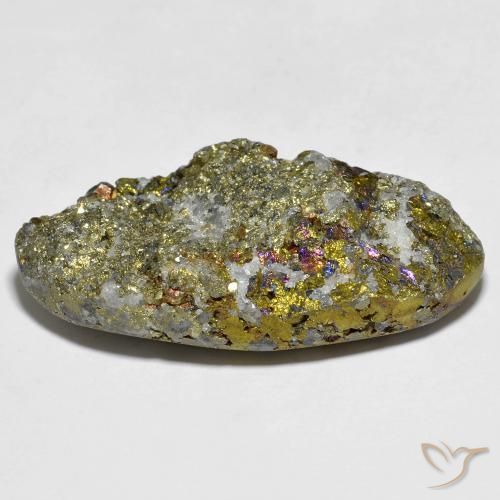 Pyrite arc-en-ciel Multicolore naturelle Fantaisie, 56.79 ct, Opaque