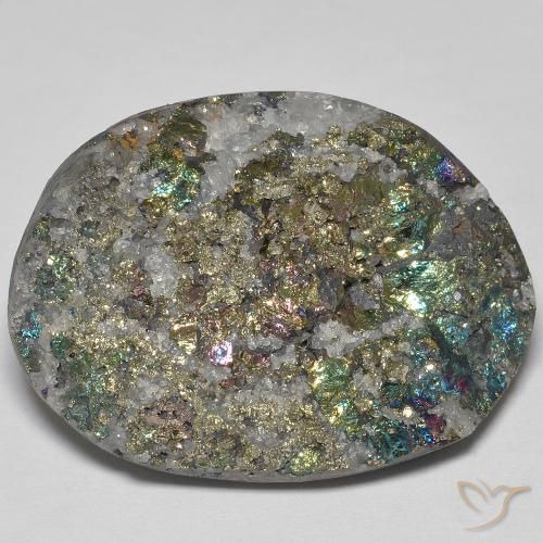 43.56ct Naturel Multicolore Pyrite arc-en-ciel, Fantaisie, Opaque