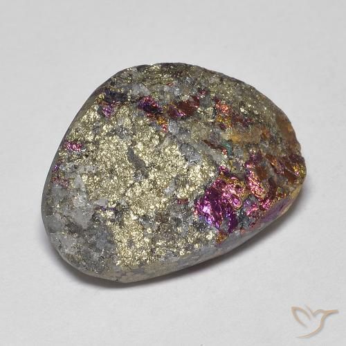 Pyrite arc-en-ciel Multicolore naturelle Fantaisie, 17.60 ct, Opaque