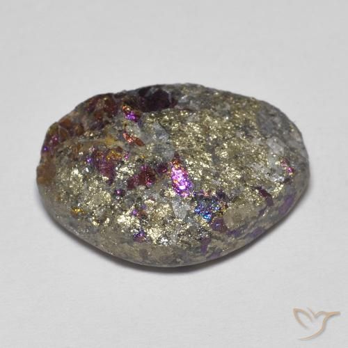 Pyrite arc-en-ciel Multicolore naturelle Fantaisie, 17.60 ct, Opaque