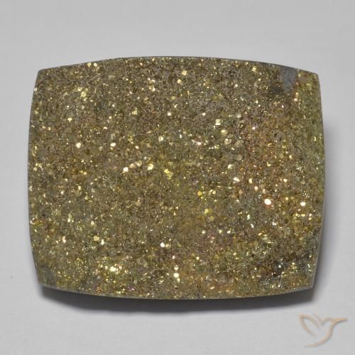 22.50ct Naturel Multicolore Pyrite arc-en-ciel, Baquette, Opaque