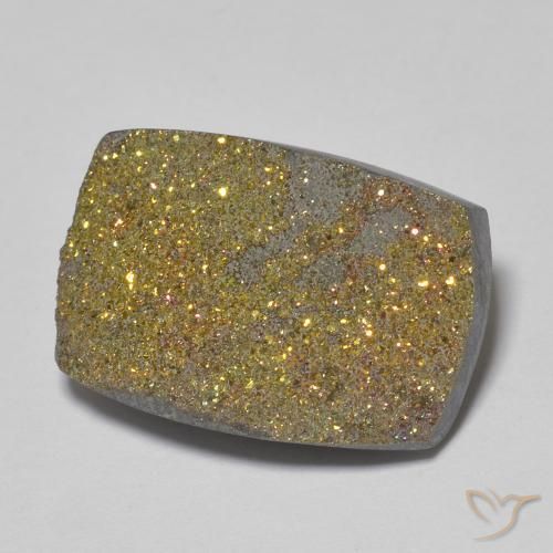 Pyrite arc-en-ciel Multicolore naturelle Baquette, 12.24 ct, Opaque