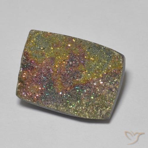 Pyrite arc-en-ciel Multicolore naturelle Baquette, 6.51 ct, Opaque