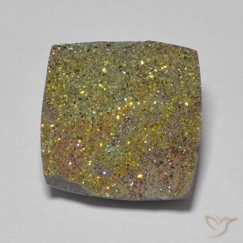6.15ct Naturel Multicolore Pyrite arc-en-ciel, Carré, Opaque