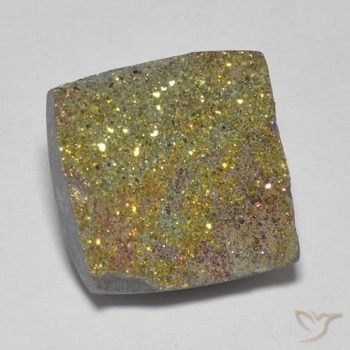 Pyrite arc-en-ciel Multicolore naturelle Carré, 6.15 ct, Opaque