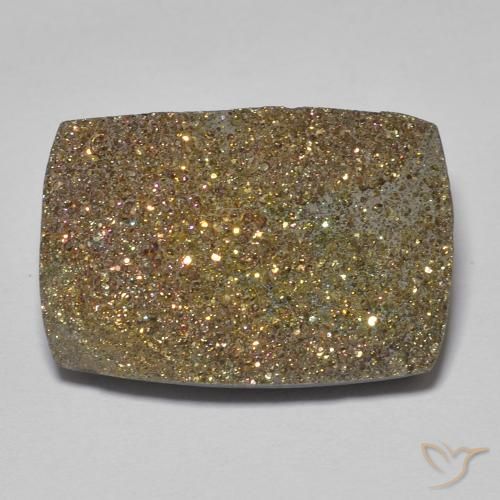 Pyrite arc-en-ciel multicolore naturelle baguette, 11,29 ct, opaque