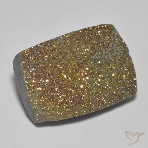 Pyrite arc-en-ciel multicolore naturelle baguette, 11,29 ct, opaque