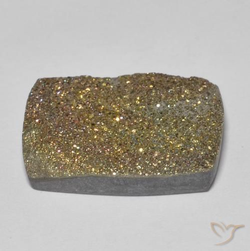 Pyrite arc-en-ciel multicolore naturelle baguette, 11,29 ct, opaque