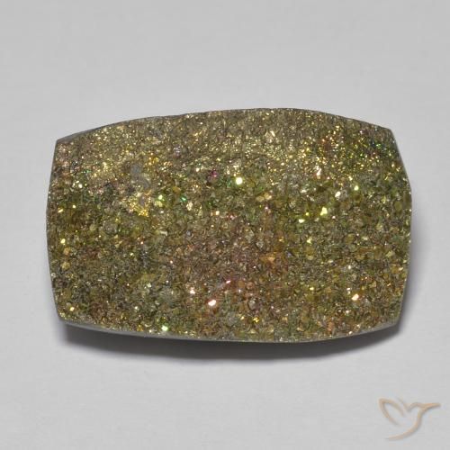 13.67ct Naturel Multicolore Pyrite arc-en-ciel, Baquette, Opaque