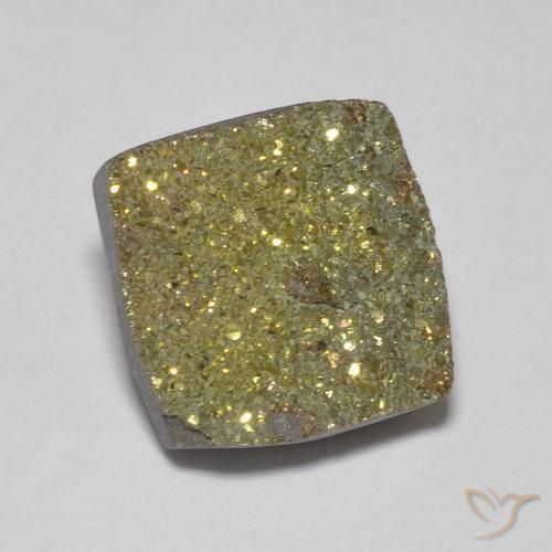 Pyrite arc-en-ciel Multicolore naturelle Carré, 3.97 ct, Opaque