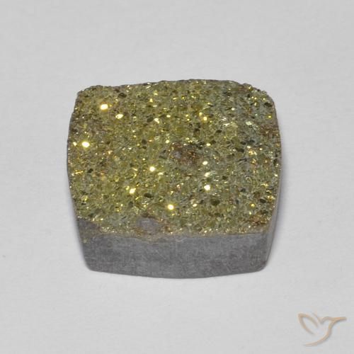 Pyrite arc-en-ciel Multicolore naturelle Carré, 3.97 ct, Opaque