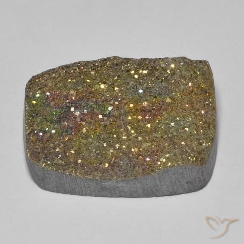 Pyrite arc-en-ciel Multicolore naturelle Baquette, 19.99 ct, Opaque