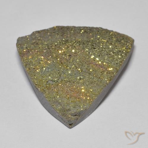 Pyrite arc-en-ciel Multicolore naturelle Trillion, 20.89 ct, Opaque