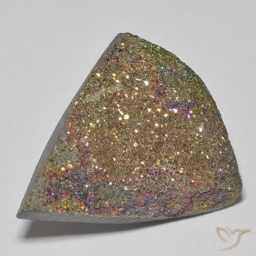 Pyrite arc-en-ciel Multicolore naturelle Trillion, 12.38 ct, Opaque