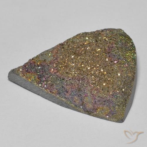 Pyrite arc-en-ciel Multicolore naturelle Trillion, 12.38 ct, Opaque