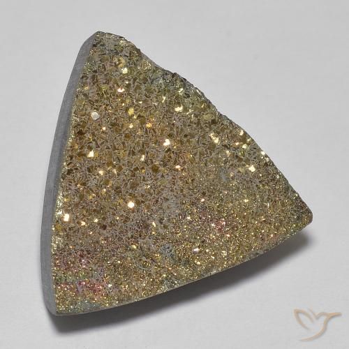 Pyrite arc-en-ciel Multicolore naturelle Trillion, 12.22 ct, Opaque