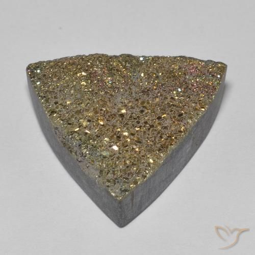Pyrite arc-en-ciel Multicolore naturelle Trillion, 12.22 ct, Opaque